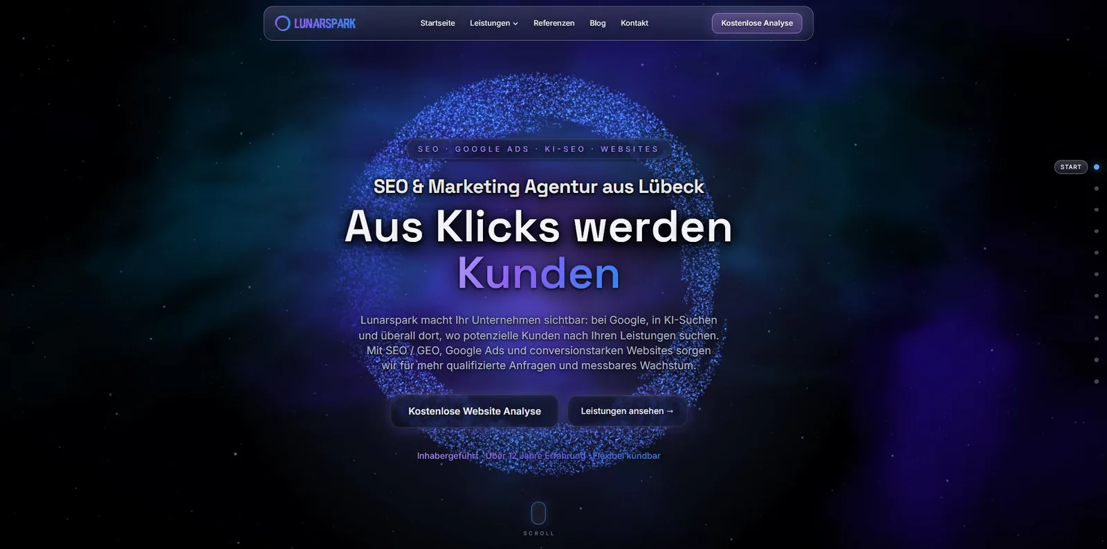 Preview of the Lunarspark website